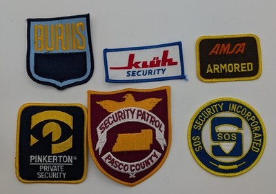 Lot of 6 Security & Protective Services Uniform Patches   Various Companies