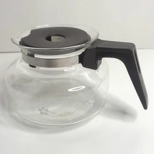 Vintage Mr Coffee 10 Cup Carafe Glass Replacement Pot Brown Handle Lid 3-149