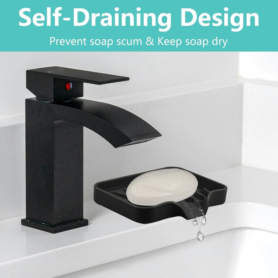 2 Stück Silikon Seifenschale Mit Ablauf, Seifenschale Dusche, Seifenhalter Badew - Bild 3 von 4