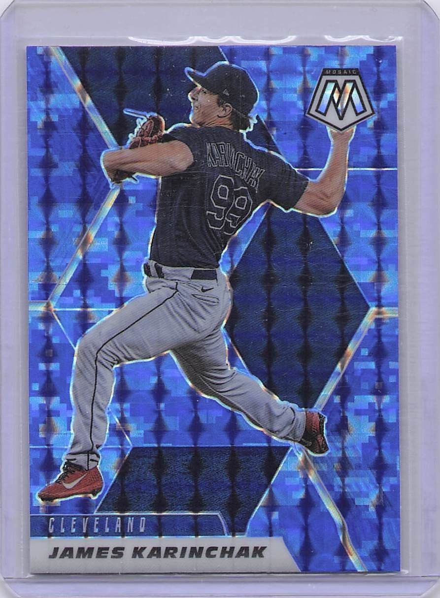 2021 Panini Mosaic James Karinchak REACTIVE BLUE MOSAIC PRIZM #115