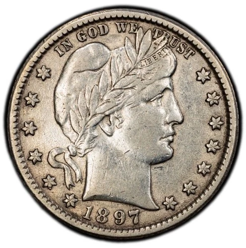 1897-O Barber Quarter. XF/AU With Great Detail. High Grade For O Mint. Semi Key