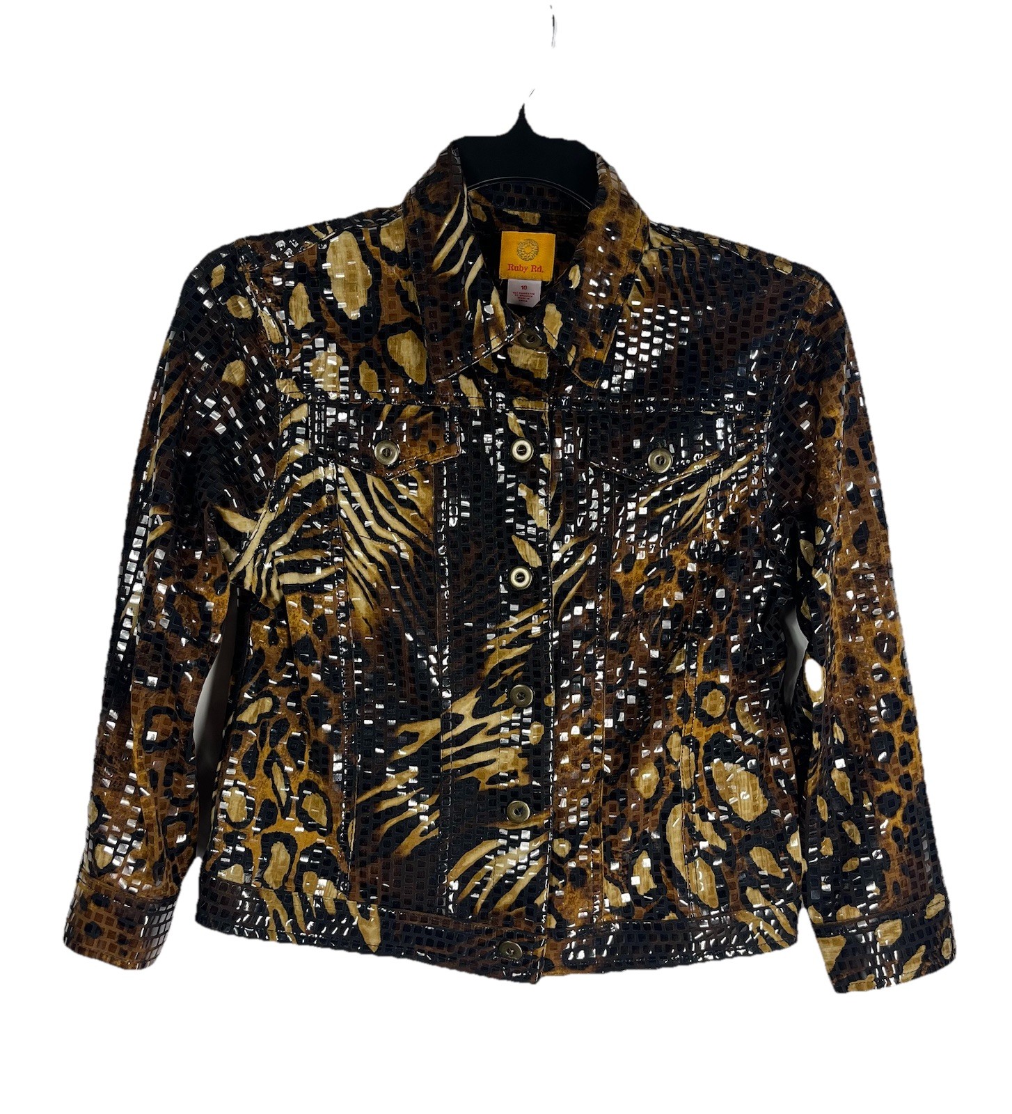Ruby Rd. Women's 10 Statement Jacket Leopard Prin… - image 1