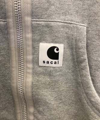 sacai × Carhartt WIP Hoodie Double Zip Hoodie Size: 0 Gray Men 23