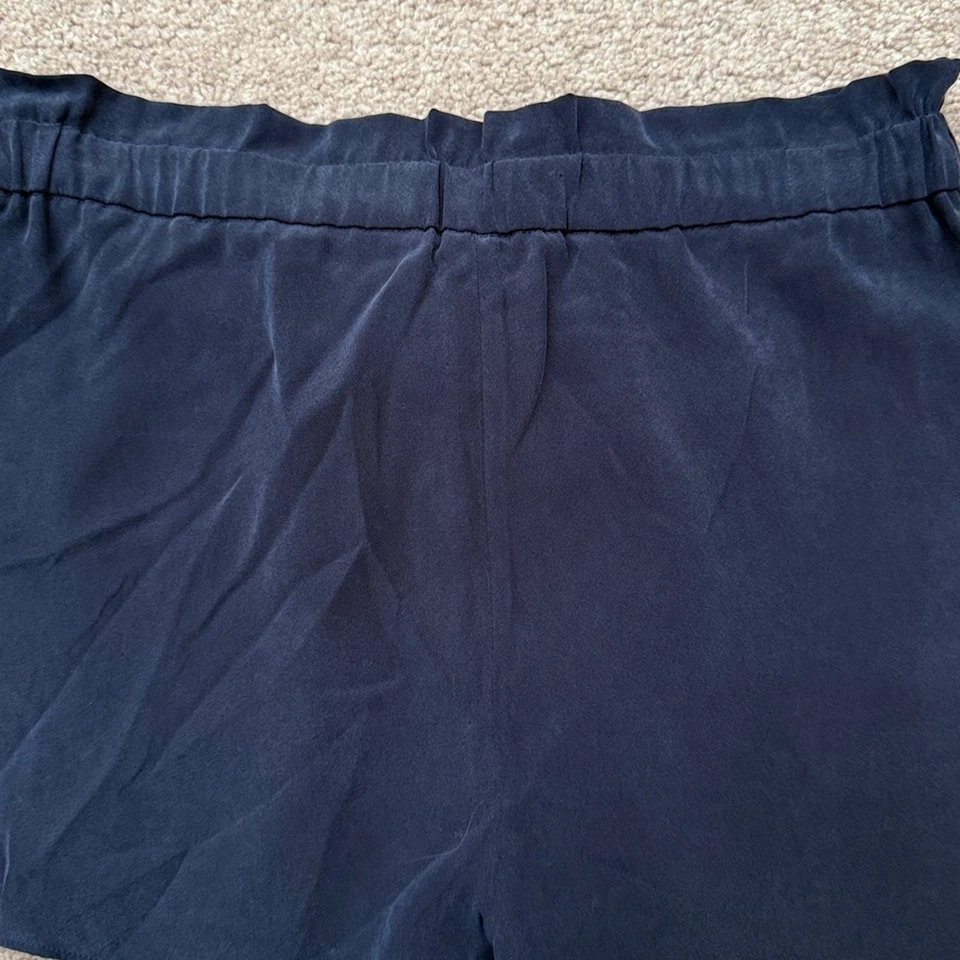 Ramy Brook Silk Stretch High Rise Paperbag Waist Tie Navy Blue Shorts Size XS - Image 4 of 4