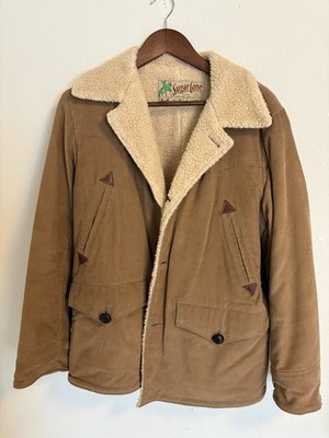 SC176664 Sugar Cane Corduroy Beige Fleece Lined Barn Jacket Medium