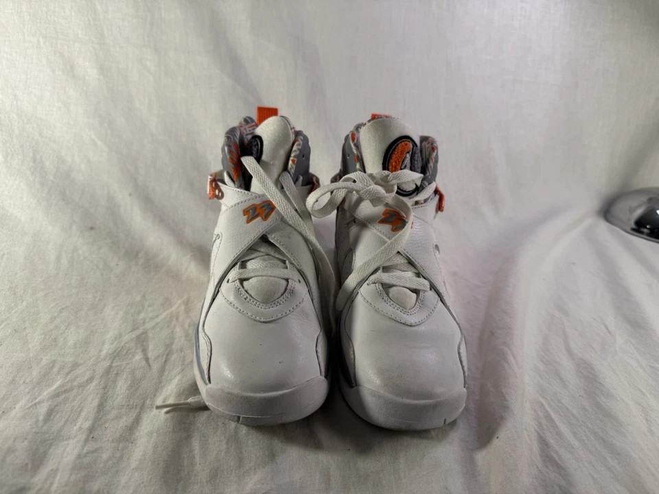Nike Air Jordan Retro 8 GS 305368-102 Retro Orange Blaze Boy's Sneakers Sz 5Y VV - Image 2 of 4