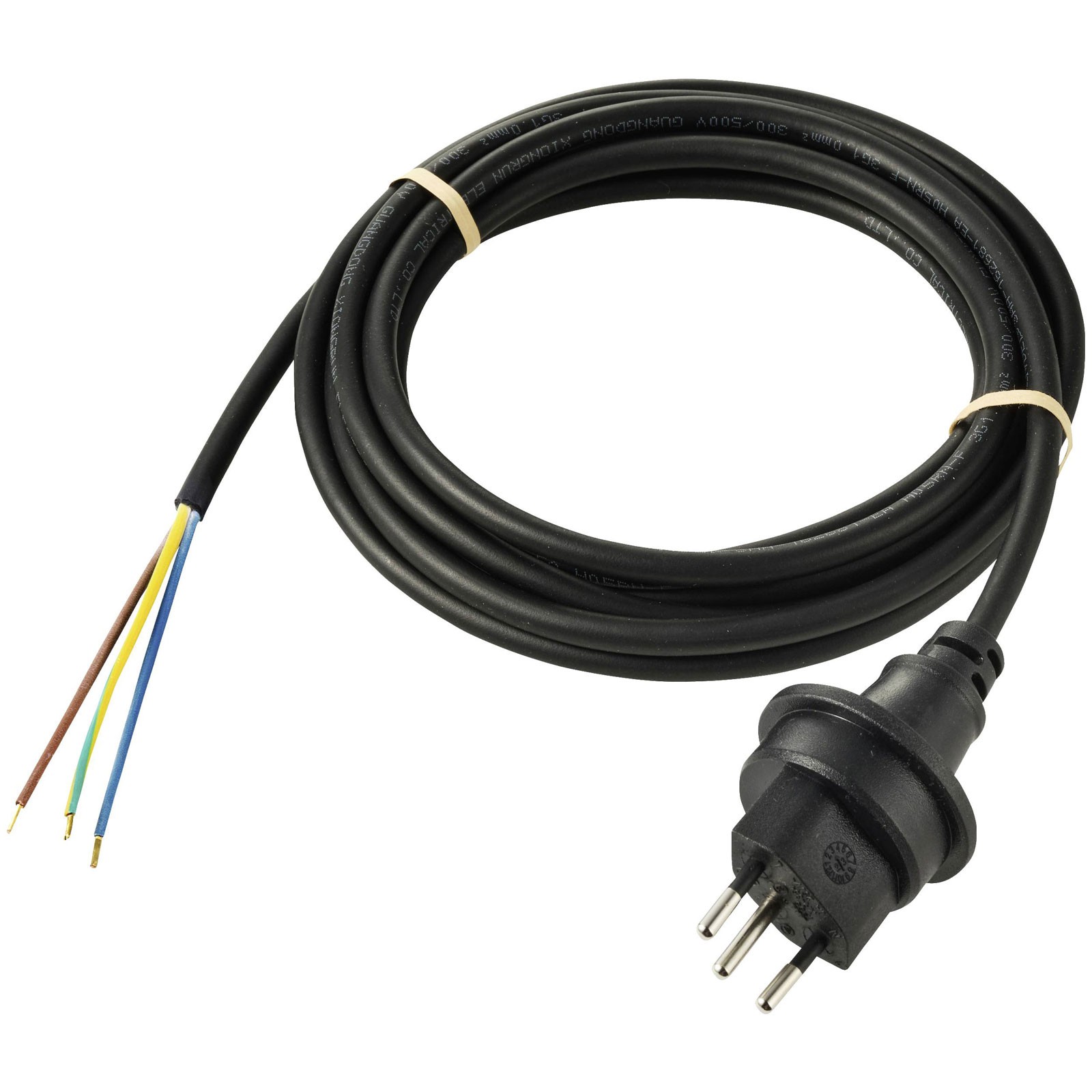 Sygonix Mains Cable 3m black weatherproof electric 1pc