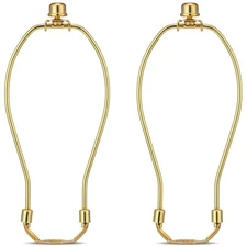 Brass 8 Inch Lamp Harp - 2 Set Detachable Shade Holder for Table & Floor Lamps
