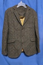 Harris Tweed Handwoven Scottish Wool 3-Button Blazer Jacket Vintage