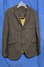 Harris Tweed Handwoven Scottish Wool 3-Button Blazer Jacket Vintage