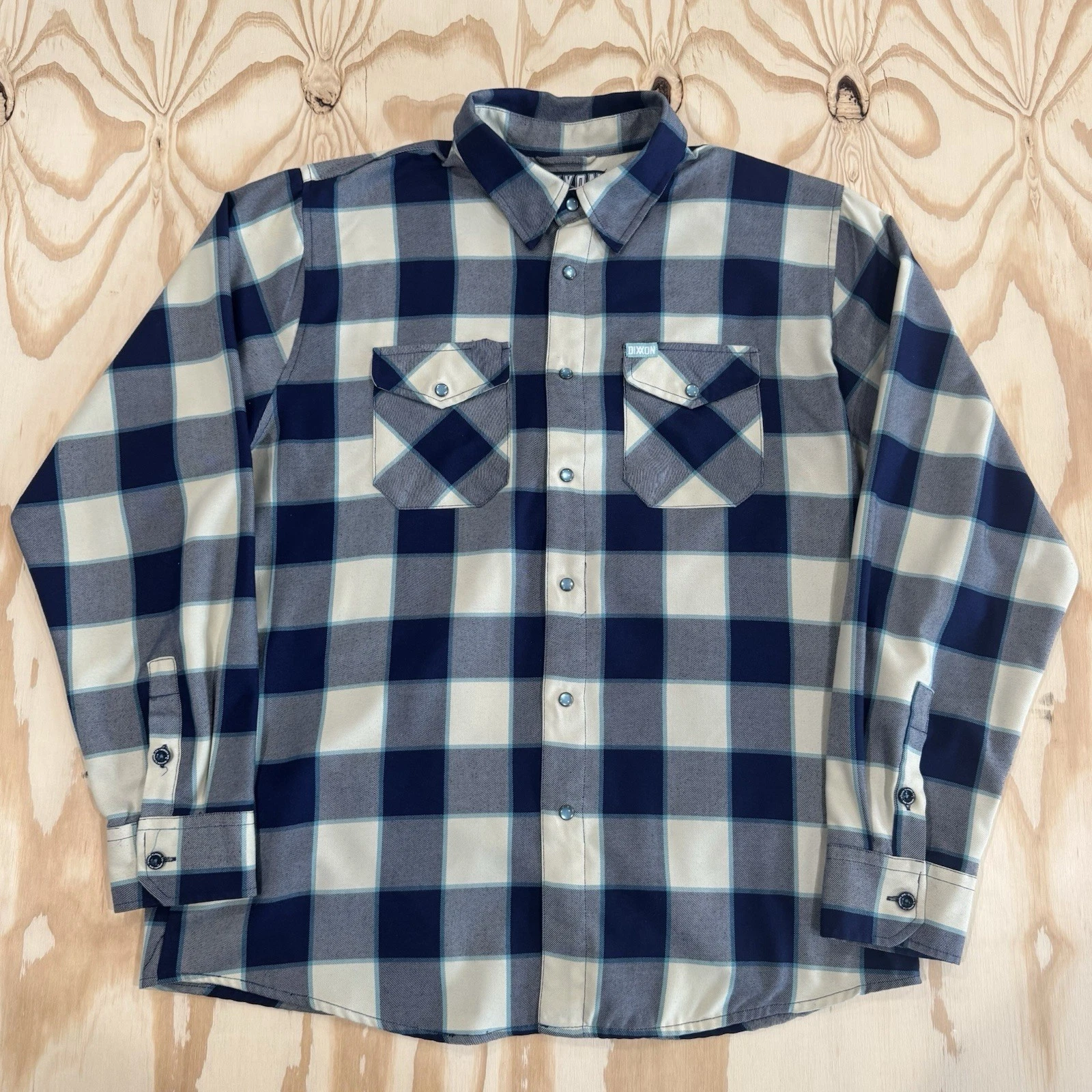 Dixxon Bar Harbor Long Sleeve Flannel Shirt Mens XL Pearl Snap Button Plaid EUC