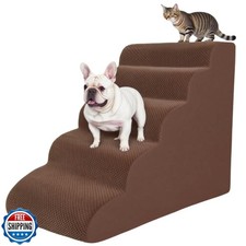 5 Step Pet Stairs Ramp for High Beds Sofas 23-30 Inch with Sturdy