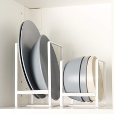ORZ Organizer for Cabinet, Set of 2 Plate Holders Metal Plate Storage Rack fo...