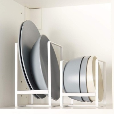 ORZ Organizer for Cabinet, Set of 2 Plate Holders Metal Plate Storage Rack fo...