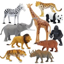 10PCS Safari Animal Figurines Educational Wildlife Toy Set for Kids