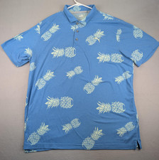 Puma Polo Shirt Mens XL Blue Pineapple Print Golf Tropical Performance Graphic