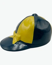 Vintage Equestrian Jockey Cap Bottle Opener Blue & Yellow