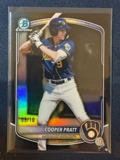 2025 Bowman Draft Cooper Pratt Black Refractor /10 Milwaukee Brewers
