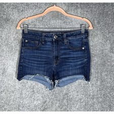American Eagle Super Stretch Hi Rise Shortie Jean Shorts Womens Size 6 Raw Hem