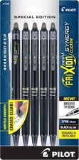 Pilot FriXion Synergy Clicker Erasable Gel Pens Fine Point Black Ink 5 Pack
