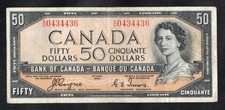1954 Canada 50 Dollars Devil s face, Fine 18. BC-34a