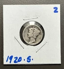 1920 - S - 10C Mercury Dime / Early Years 90% Silver Coin. Rough Circ.