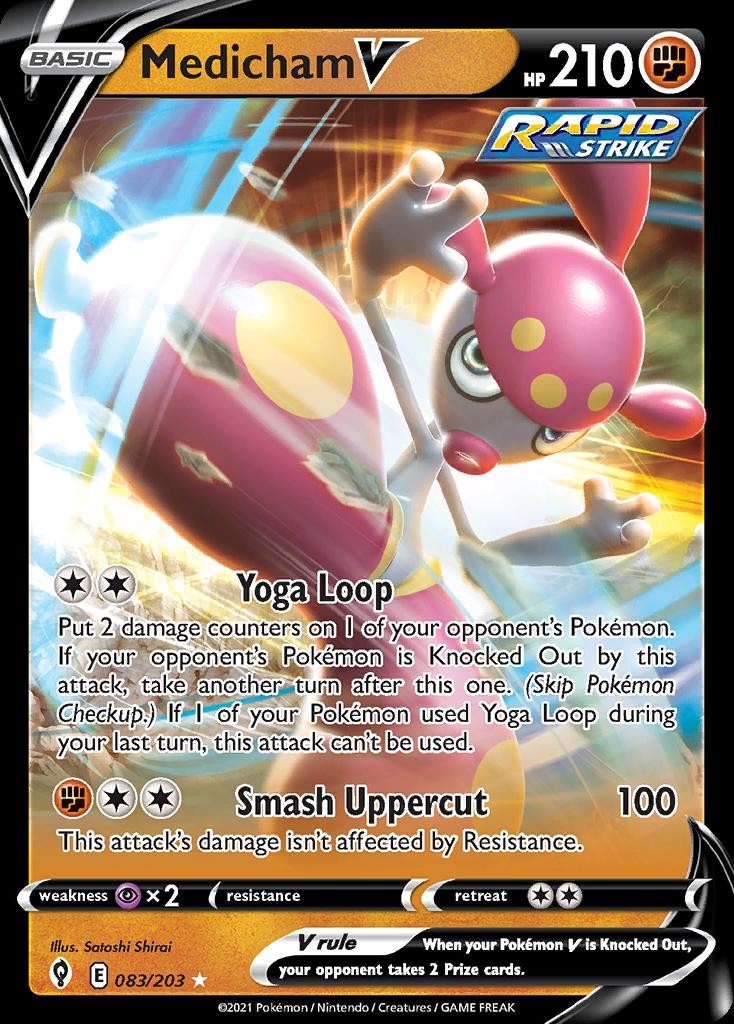 Pokemon Medicham V (83/294) Evolving Skies LP HOLO