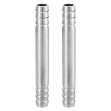 2Pcs 13x100mm Hose Barb Equal Pipe Fitting, 304 Stainless Steel Pipe Adapter