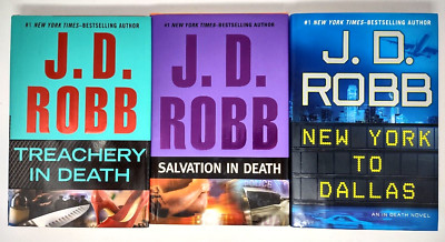 J.D. Robb 3 Book Lot Treachery in Death NewYork to Dallas Salvation in Death