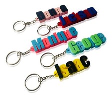 3D Personalised Keyring - Party Bag / Gifts / Name Tags / School Bag / Travel