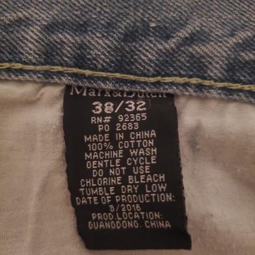 Marx & Dutch Regular Straight Sz 38x32 Light No Stretch Denim Casual Work Jeans - Picture 6 of 6