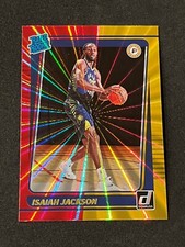 2021-22 Panini Donruss Isaiah Jackson Rated Rookie Red & Yellow Holo Laser #217