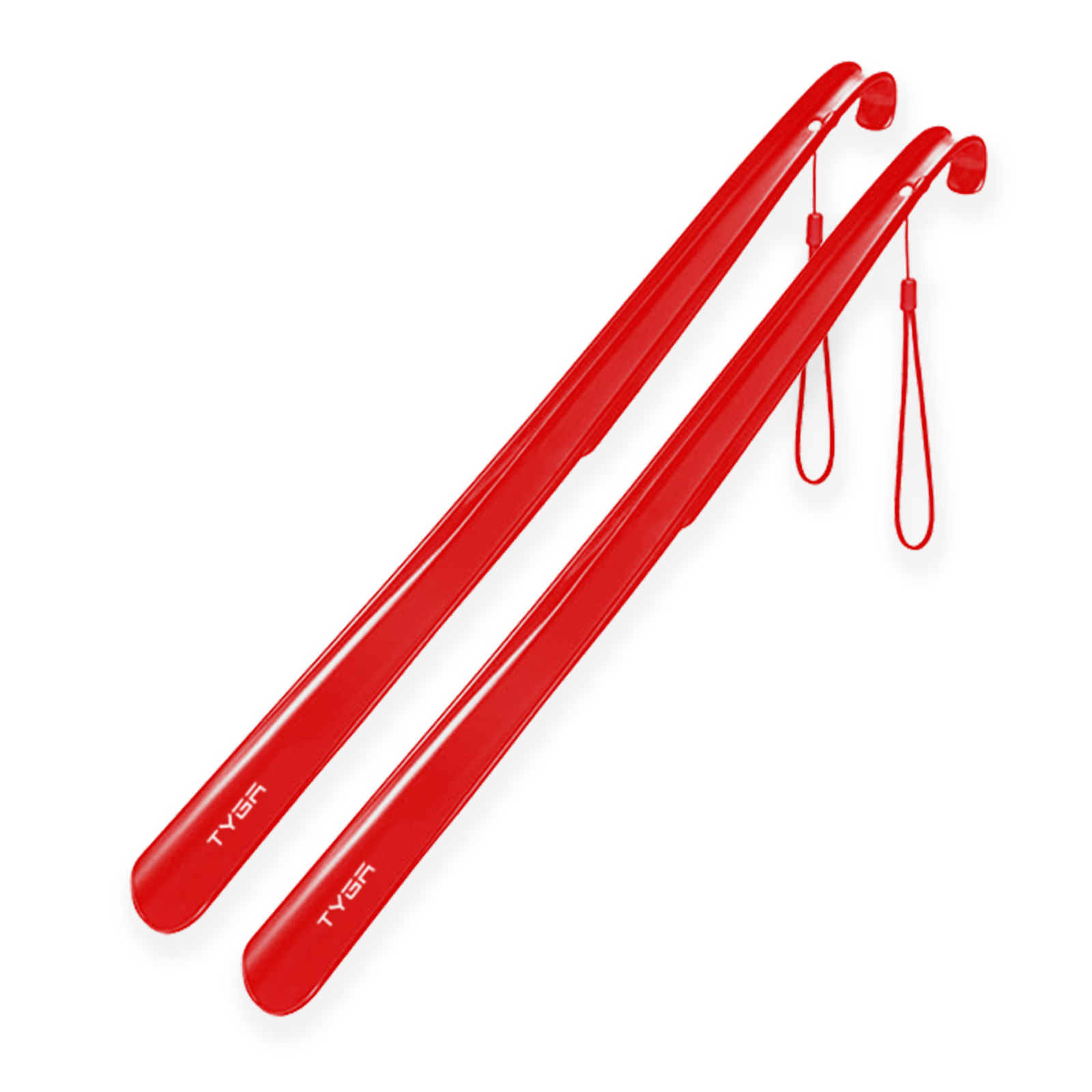 TYGA STORE Shoe Horn Extra Long Handled 23 inches, 58cm Comfortable (Red, 2)