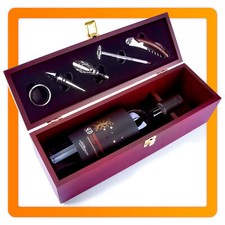 Geschenkbox Weinkiste Weinset Wein Holzkiste Box Flaschenöffner Schatulle Set