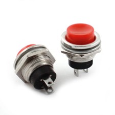 2 x Red Cap Black Momentary Pushbutton Switch SPST AC125V 3A