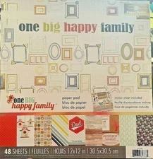 Paper House ONE BIG HAPPY FAMILY~12 X 12 Paper pad~48 pages~So Nice! QUICK SHIP!