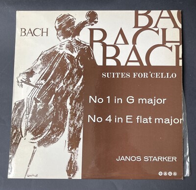 SAGA Vinyl LP BACH Janos Starker SUITEN FÜR CELLO Nr. 1 in G-Dur