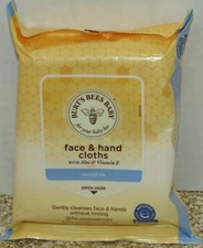 NEW Burt's Bees Baby Face & Hand Cleansing Wipes 30 Count