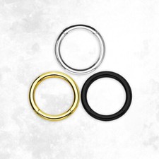 Septum Clicker Ring Hinged Nose Hoop Ring Jewely 316L Surgical Steel Sold Each