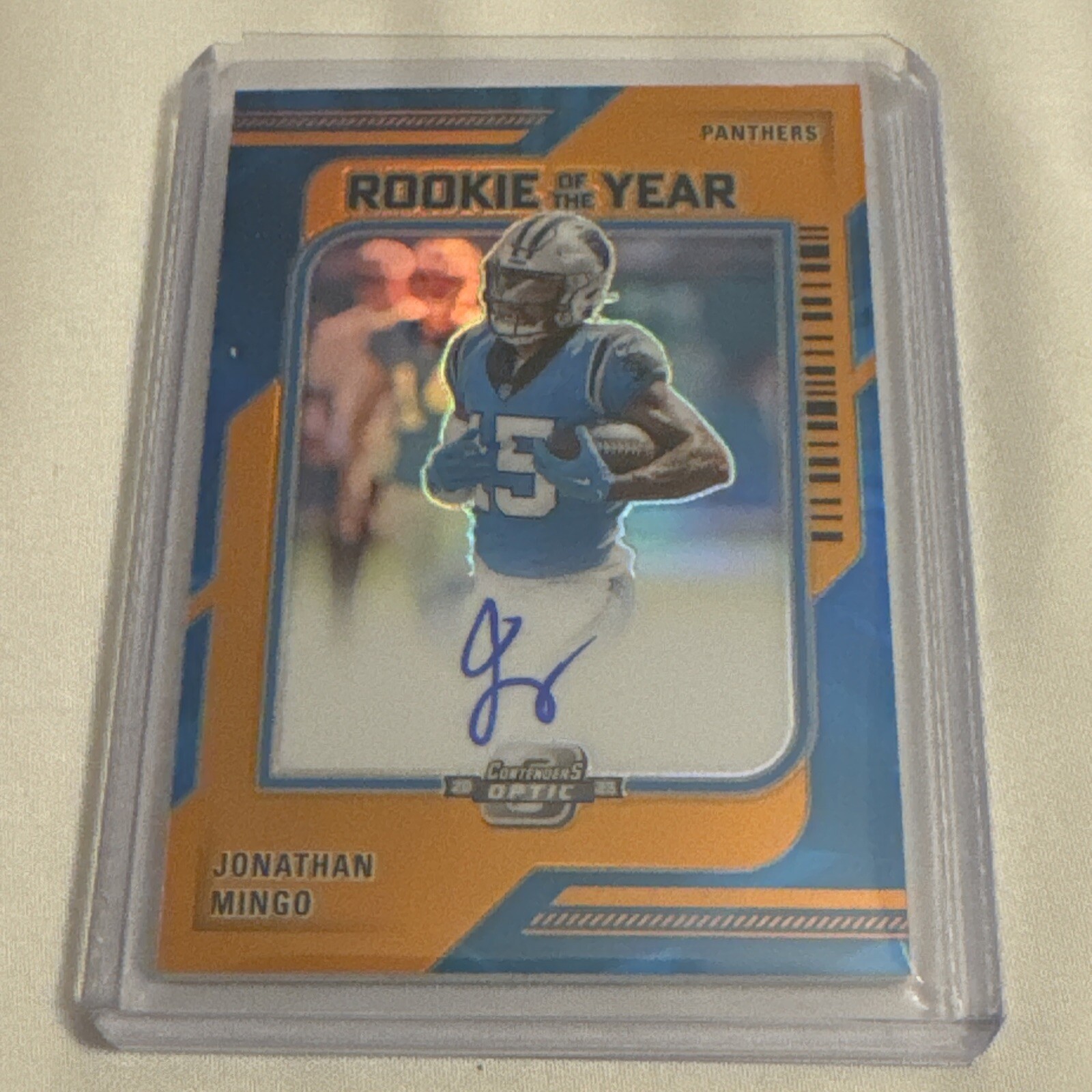 2023 Contenders Optic Jonathan Mingo Rookie Of The Year Orange Auto 45 /50 RC