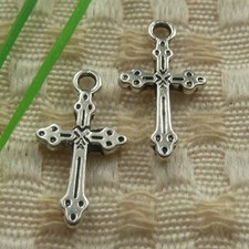 330 Pcs Tibetan Silver Cross Charms Pendant 21X11X2MM S4451 DIY Jewelry Making
