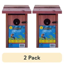 Red Cedar Bluebird Wild Bird House, 2 Pack 13'' Tall