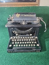 Antique L.C. Smith & Bros Company Black Secretarial Manual Typewriter No 4 thumbnail