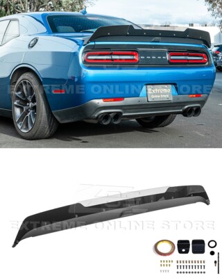For 08-Up Dodge Challenger SRT Hellcat Redeye Wing Smoked Wickerbill Spoiler