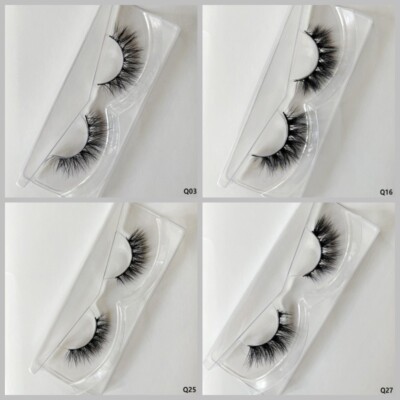 300Pair 3D Natural Bushy Cross False Eyelashes Mink Hair Eye Lashes Black new