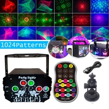 1024Pattern Laser Projector LED Stage Light RGB Disco DJ KTV Show Party Lighting