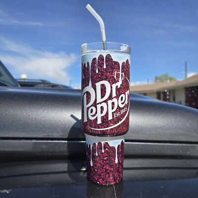 40oz Stainless Steel Tumbler -Dr. Pepper-Dr.Pepper Lovers~Soda~Gift Handcrafted