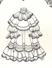 SEWING PATTERN fits 27-28" DOLL DRESS Victorian German French BJD 663