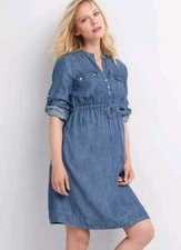 Gap Maternity Utility Dress Lightweight Denim Size Medium
