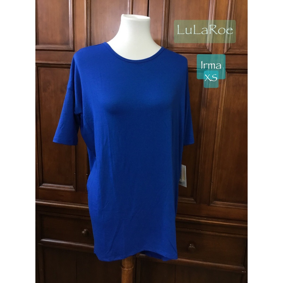 T-shirt Lularoe Irma Neuf Avec étiquette - Taille XXS - Motif Tricot Rouge Bleu Vacances
